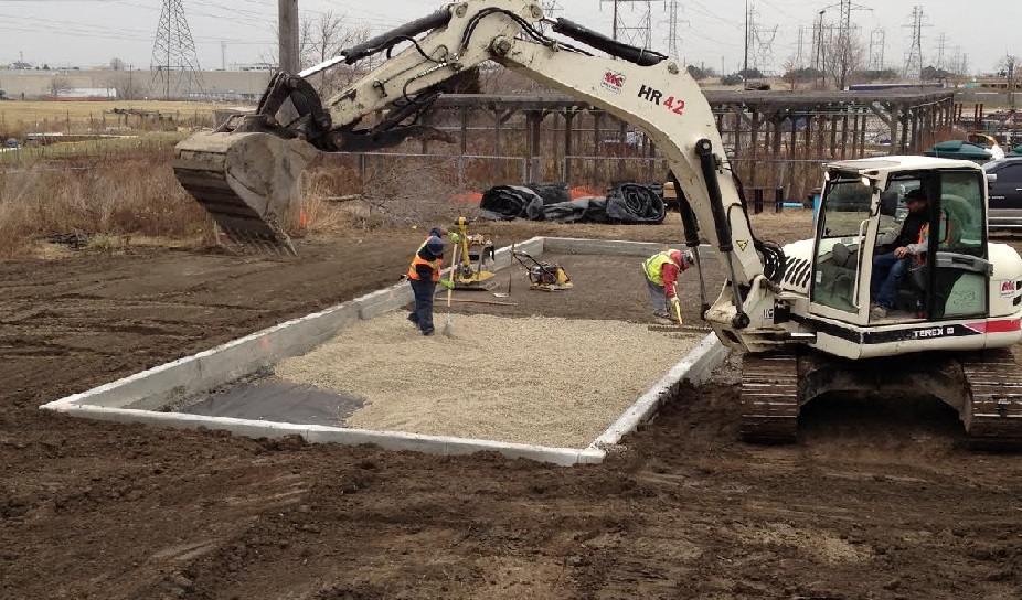 Excavator on site