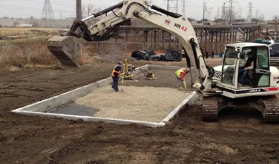 Excavator on site